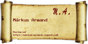 Márkus Armand névjegykártya