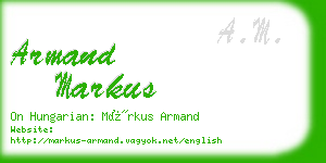 armand markus business card